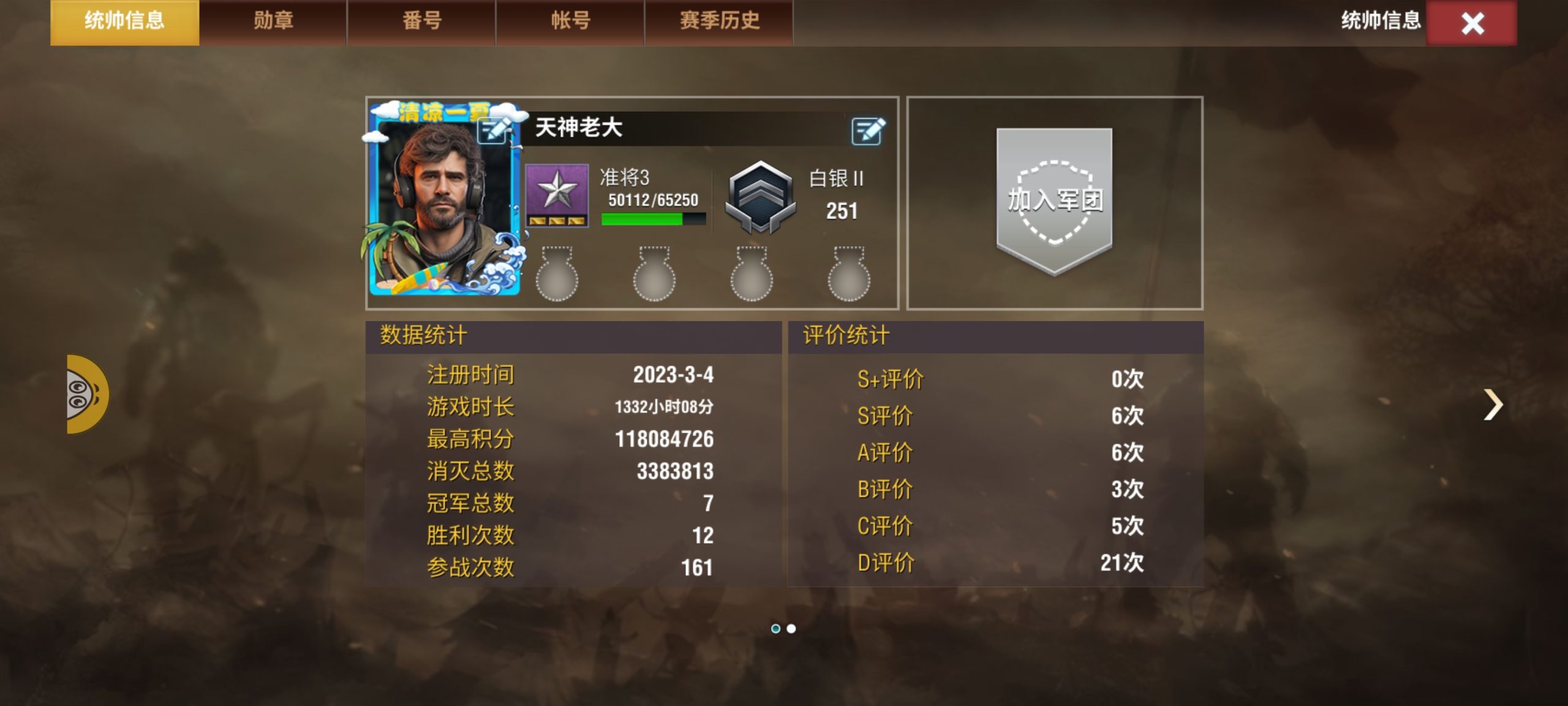 14证，一万五钻石，神策全解锁，七炮拉六橙驱六千五出-千户的狗窝